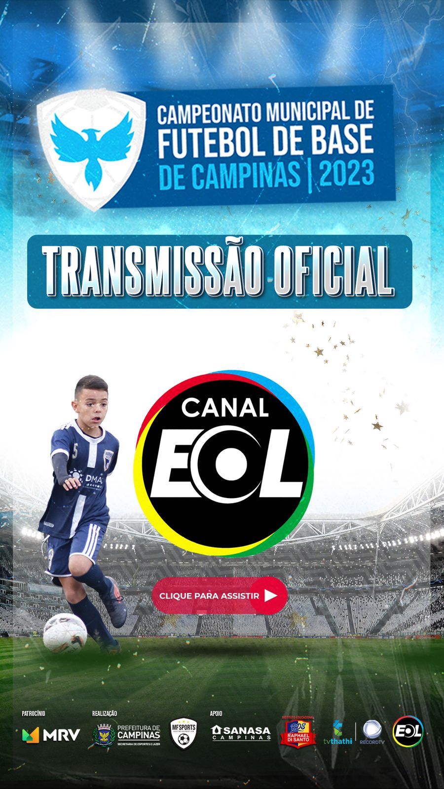 Jogos do Campeonato Municipal de Futebol são transmitidos ao vivo